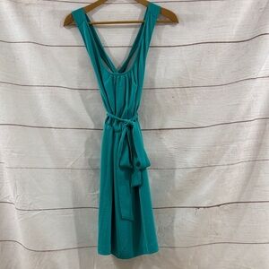 Women's blue teal Sleeveless cross back Banana Republic dress size 8